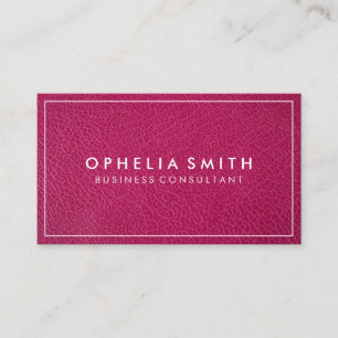 Hot Pink Leather   Border Business Card