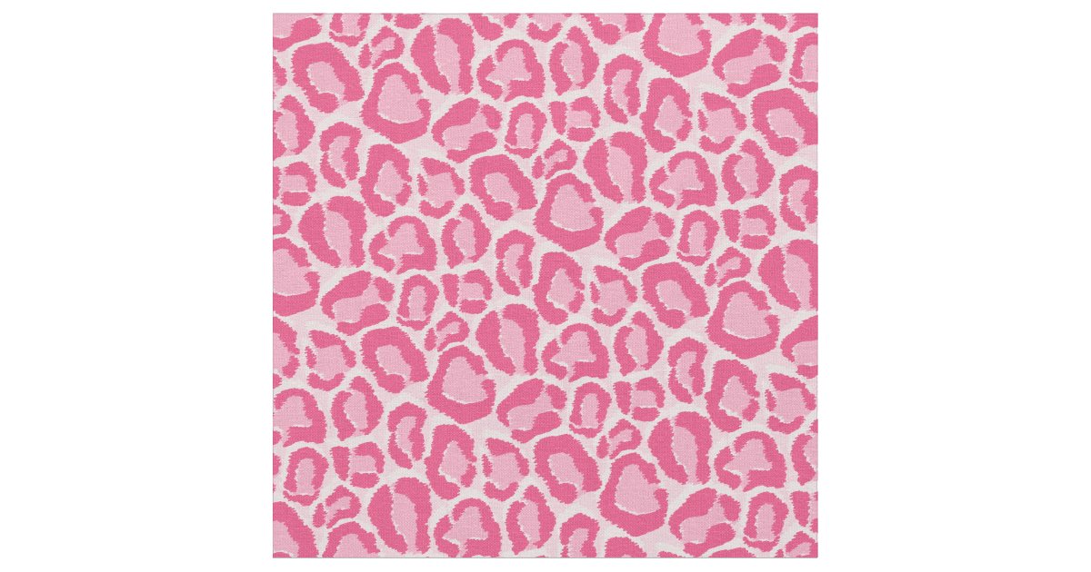 Hot Pink Leopard Animal Print Fabric | Zazzle.co.uk