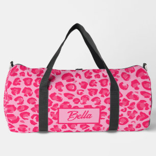 Hot Pink Leopard Pattern Duffle Bag