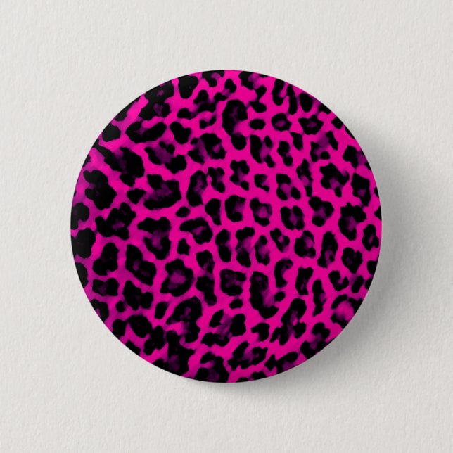 Hot Pink Leopard Print 6 Cm Round Badge (Front)