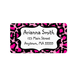 Hot Pink Leopard Print Address Labels