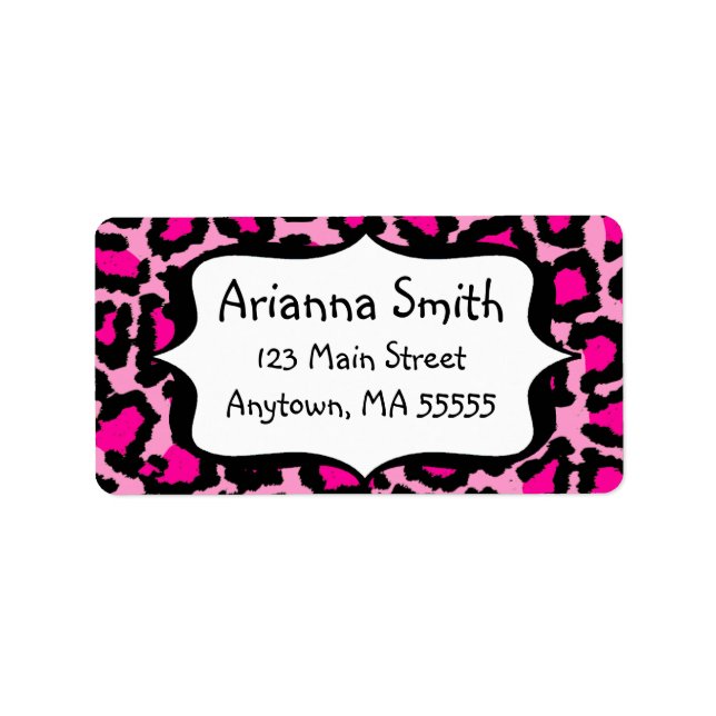 Hot Pink Leopard Print Address Labels (Front)