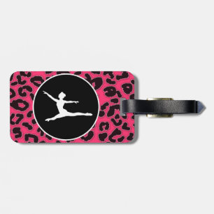 Hot Pink Leopard Print; Ballet Dancer Luggage Tag