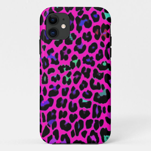 Hot Pink Leopard Print Case-Mate iPhone Case (Back)
