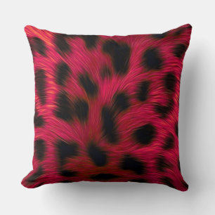 Hot Pink Leopard Print Faux Cushion