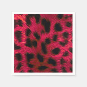 Hot Pink Leopard Print Faux Napkin