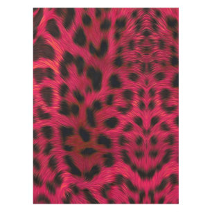 Hot Pink Leopard Print Faux Tablecloth