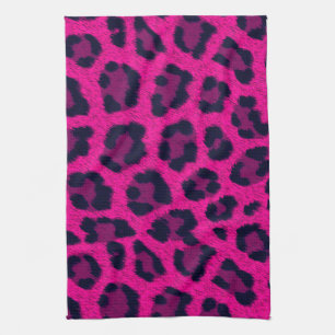 Hot Pink Leopard Print Kitchen Towel