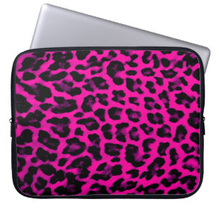 Hot Pink Leopard Print Laptop Sleeve