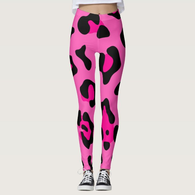hot pink leopard print leggings (Front)