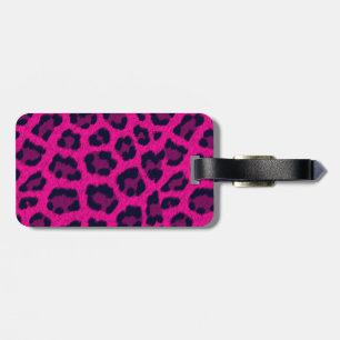 Hot Pink Leopard Print Luggage Tag