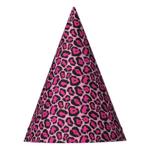 Hot Pink Leopard Print Party Hat
