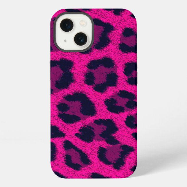 Hot Pink Leopard Print Phone Case (Back)
