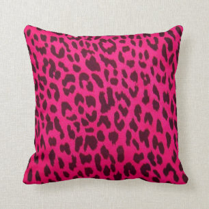 Hot Pink Leopard Print Pillow