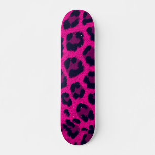 Hot Pink Leopard Print Skateboard