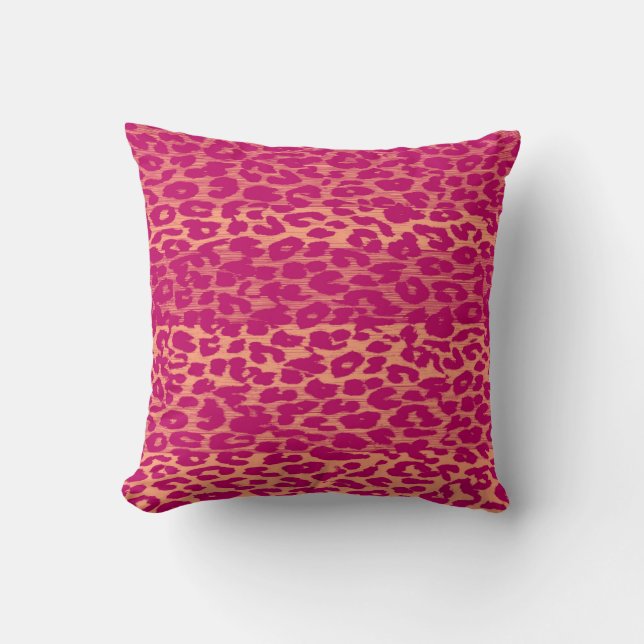 Hot Pink Leopard Print Skin Cushion (Front)