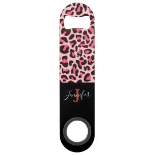 Hot Pink Leopard Print Speed Bottle Opener