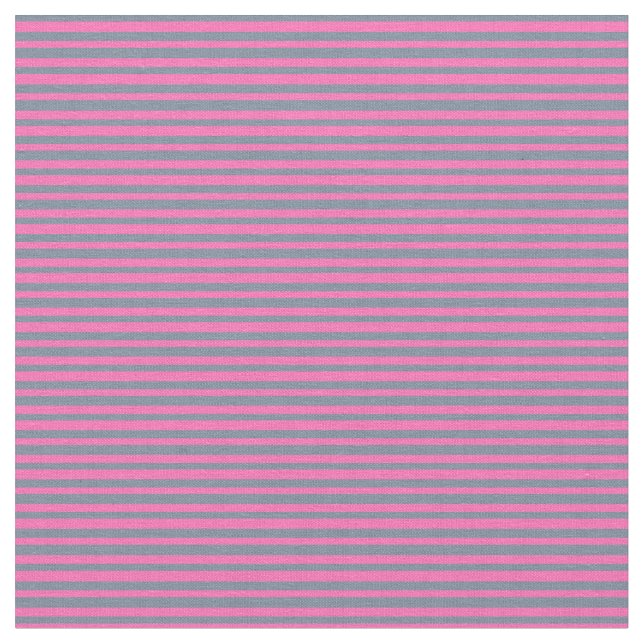 Hot Pink & Light Slate Grey Coloured Lines Fabric (Close Up)