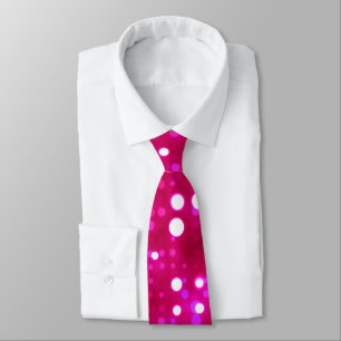 Hot Pink Lights Polka Dot Pattern Tie