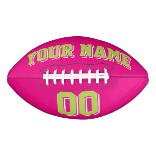 HOT PINK LIME GREEN AND WHITE Custom Football American Football