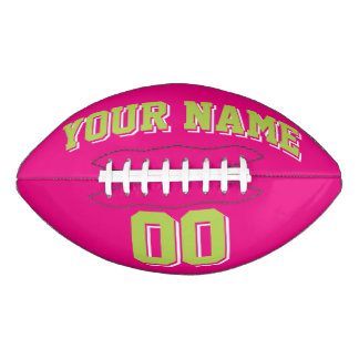 HOT PINK LIME GREEN AND WHITE Custom Football American Football