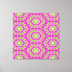 Hot pink, lime green Pop Art Canvas Print