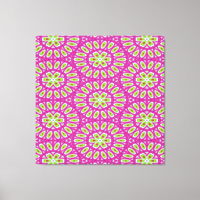 Hot pink, lime green Pop Art Canvas Print (Front)