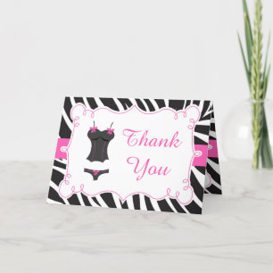 Hot Pink Lingerie Party Thank You Card