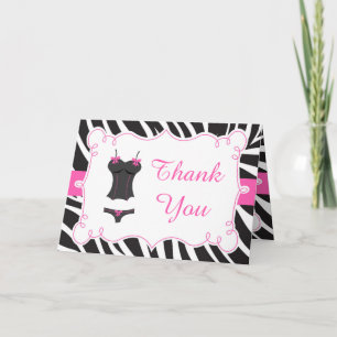 Hot Pink Lingerie Party Thank You Card
