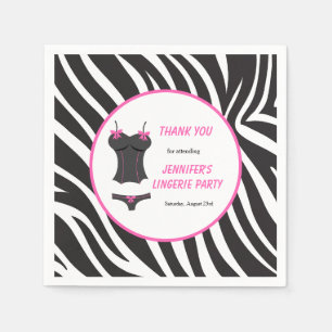 Hot Pink Lingerie Party Thank You Napkin