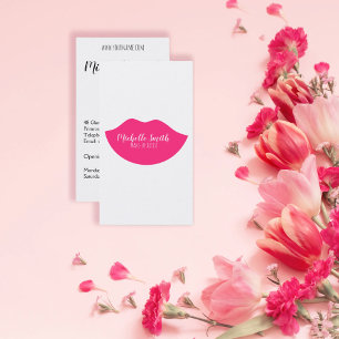 Hot Pink lips design Make-up artist Business Card