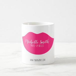 Hot Pink lips design Make-up artist Coffee Mug