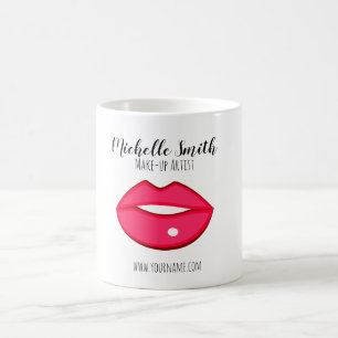 Hot Pink lips design Make-up artist Coffee Mug