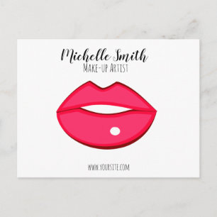 Hot Pink lips design Make-up artist Postcard