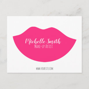 Hot Pink lips design Make-up artist Postcard