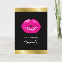 Hot Pink Lips Glamourous Girl Birthday