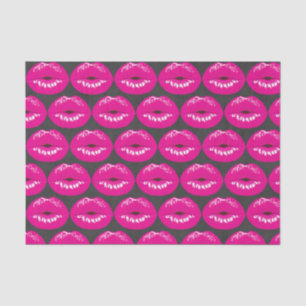 Hot Pink Lips Glamourous Girl Pattern Tissue Paper