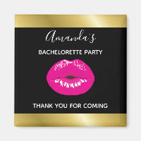 Hot Pink Lips Glamourous Illustration Bachelorette