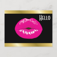 Hot Pink Lips Glamourous Illustration Hello