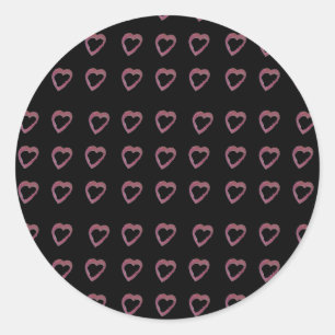 Hot Pink Lipstick Hearts Classic Round Sticker