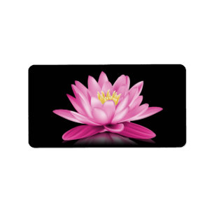 Hot pink lotus flower label