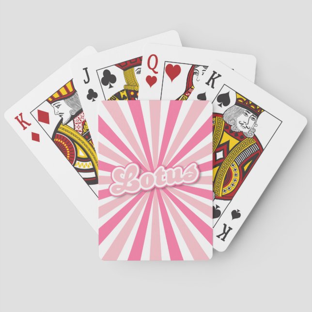 Hot Pink Lotus Playing Cards (Back)