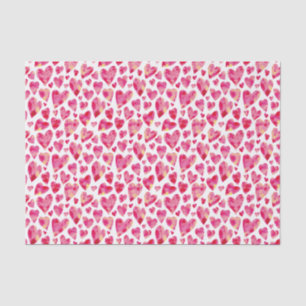 Hot Pink Love Heart pattern Tissue Paper