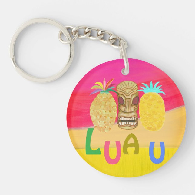 Hot Pink Luau Key Ring (Front)