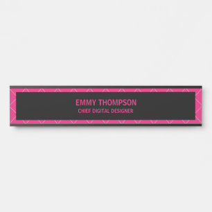 Hot Pink Magenta Company Business Door Name Plate