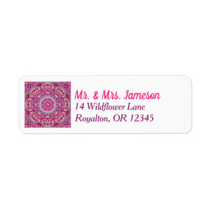 Hot Pink, Magenta, Green and Blue Mandala Address