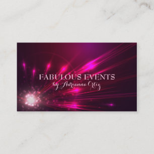 Hot Pink Magenta Lights Fireworks Neon Business Card