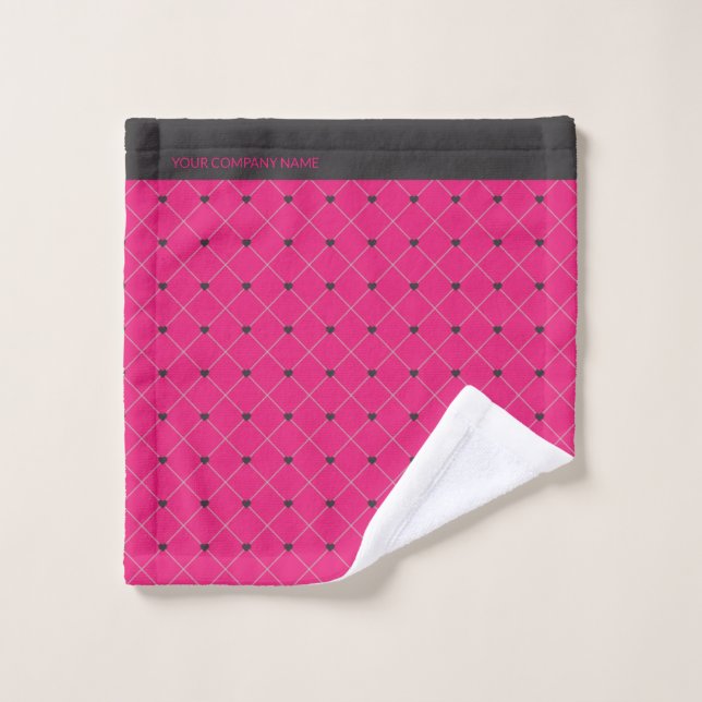 Hot Pink Magenta with Company Business Name Wash Cloth (Wash Cloth)