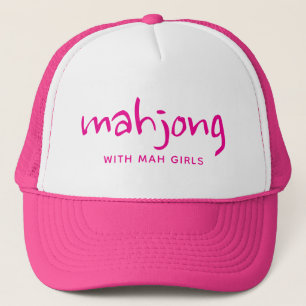 Hot Pink Mahjong with Mah Girls Trucker Hat