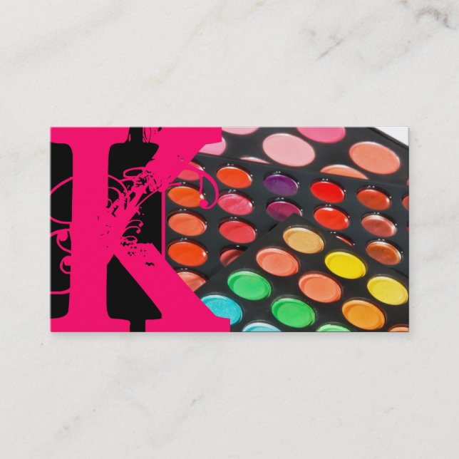 Hot Pink Make Up Artist Palette Business Card (Front)